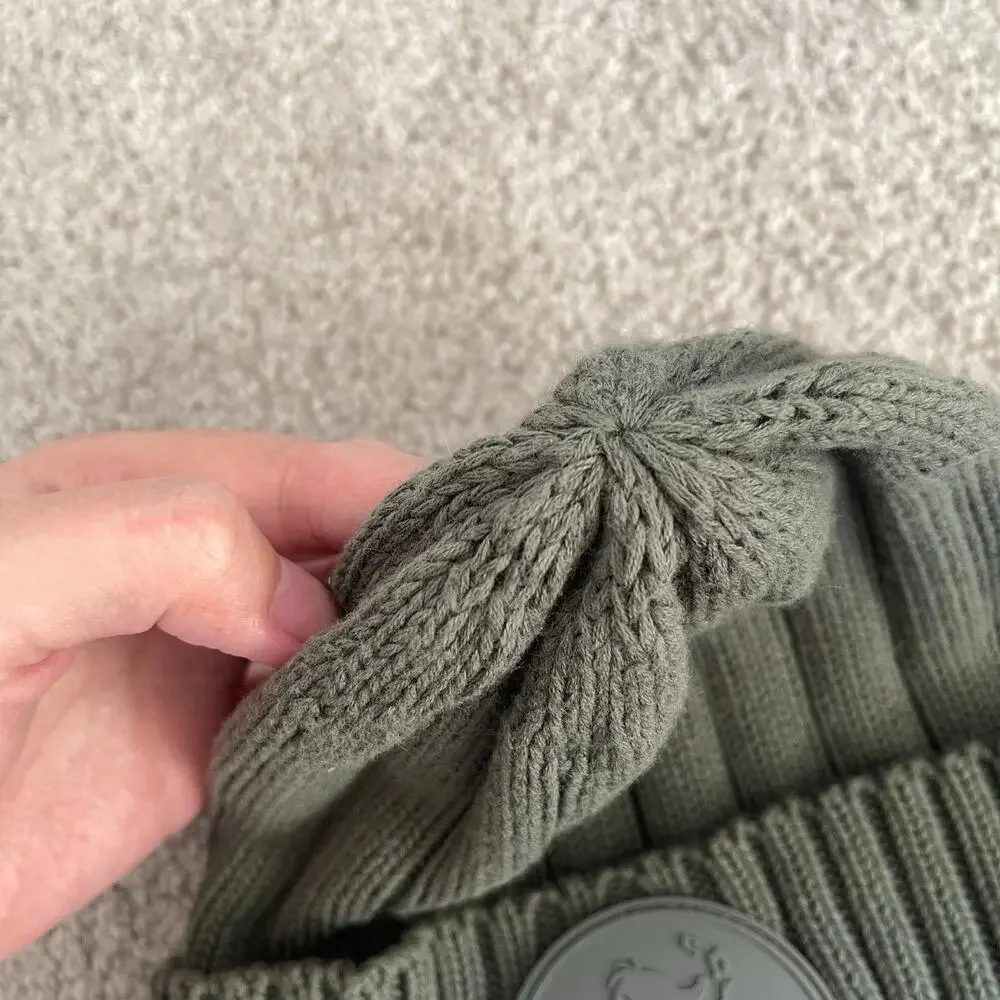 Save the Duck Green Ribbed Beanie Doyle Hat Cotton